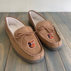 MLB Baltimore Orioles Foco Brown Moccasin Slippers Men’s XL - Sizes 13-14 (S8)